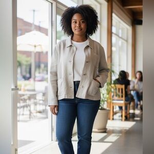 #137 CLIFFORD & WILLIS Linen Cropped Jacket
